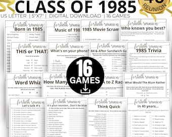 40th Reunion Party Games, Class of 1985 Game Bundle, 1985 Class Reunion Games, 40th Class reunion Games, High School Reunion,College Reunion