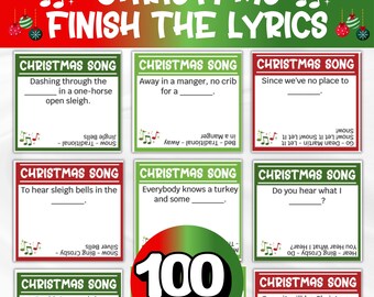 Christmas Finish the Lyrics, Name That Christmas Song, Xmas Carol Trivia Game For Kids Teens & Adults, Christmas Music Fun, Senior Center