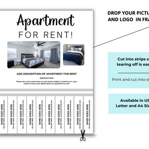 Editable Apartment for Rent Marketing Flyer, House Rental Tear off ...
