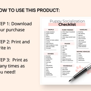 Puppy Socialization Checklist - Digital Download D001 - Etsy