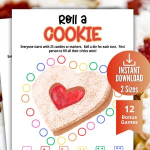 Rollen Sie ein Plätzchenspiel, Plätzchen-Backen-Konkurrenz-Eisbrecher-Spiel, Weihnachtsfeier-Spiel für Kinder Erwachsene