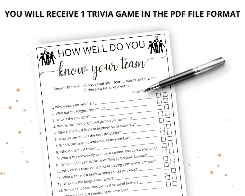 Team Building Games, How Well Do You Know Your Team, Coworker Activity