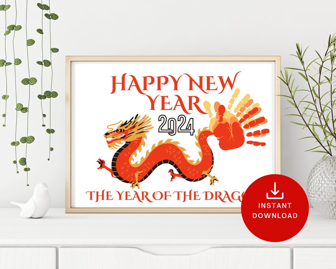 Lunar New Year Handprint Craft, Chinese New Year Handprint Art, Year of