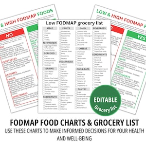 Bearbeitbare FODCAP-Lebensmittelgeschäftliste, FODPLAN-Speiseplaner, FODPLAN-Lebensmittel, Low-Fodrap, High-Fodmab, Reizdarmsyndrom - Digitaler Download DOO1