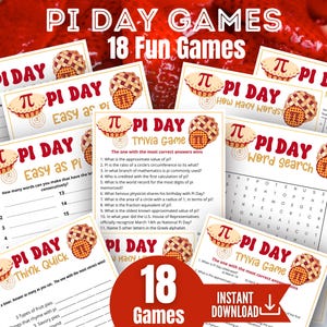 Pi Day Trivia Bundle,Printable Pi Day Games for Kids and Adults, Classroom Pi Day Activity, Pi Day Party Idea,Pi Day ideas for Math Teachers