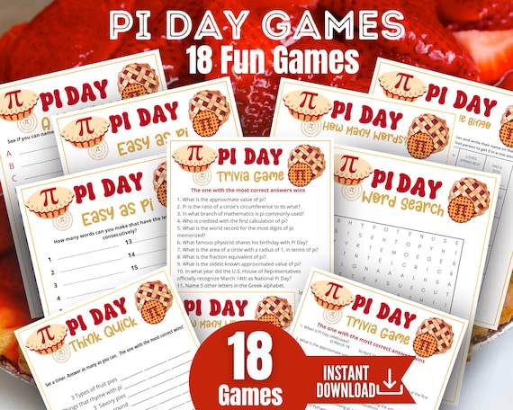 Pi Day Trivia Bundle, Printable Pi Day Game for Kids and Adults, Classroom Pi Day Activity, Pi Day Party Idea,Pi Day ideas for Math Teachers