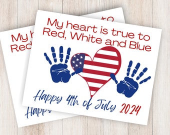 4th of July Handprint Art, 4th of July Activity, Handprint Art, Handprint Craft Keepsake, Preschool Activity, Fourth of July, Printable PDF