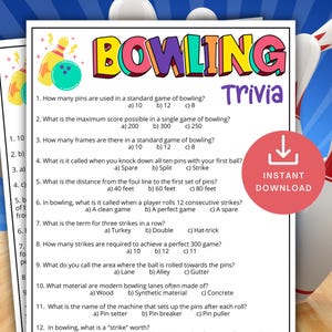 Bowling-Trivia-Spiel, Sportteam-Trivia, Büroparty-Aktivität, Bowling-Geburtstagsfeier, Kinderparty-Aktivität, Bowling-Team-Idee