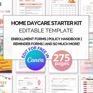 Daycare Starter Kit, Daycare Forms, Daycare Contract, Childcare Forms, Daycare Paperwork, Home Daycare Forms Complete Package, Preschool
