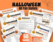 Halloween Games, Halloween Party Game Bundle, Classroom Halloween Activity, 60 Fun Printable Halloween Games for Adults, Teens and Kids
