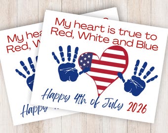 4th of July Handprint Art, 4th of July Activity, Handprint Art, Handprint Craft Keepsake, Preschool Activity, Fourth of July, Printable PDF