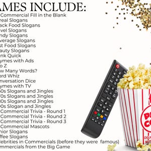 Slogan Game Bundle, TV Commercial Quiz, Cereal Slogans, Pop Culture Games for Kids&Adults, Family Game Night, Office Party, TV Show Party image 7