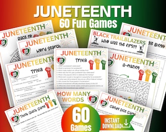 Pacchetto di giochi Juneteenth, gioco a quiz Juneteenth, giochi Juneteenth, attività in classe, giochi Think Quick e Bingo, Emancipation Black Freedom