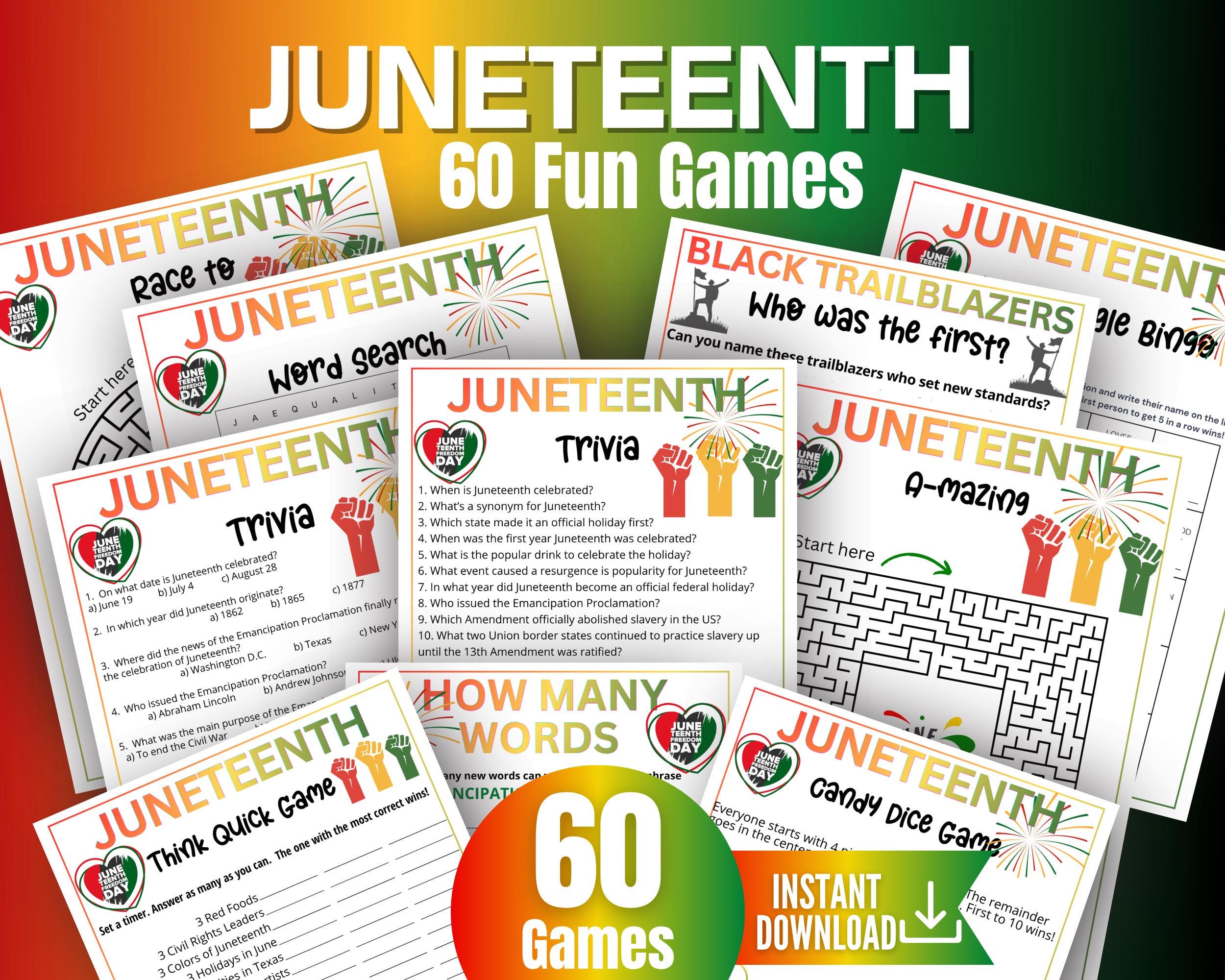 Juneteenth Game Bundle, Juneteenth Trivia Game, Juneteenth Games ...