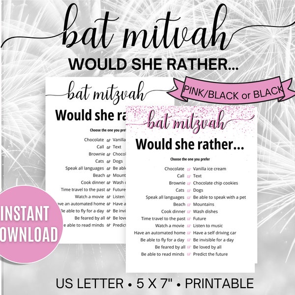 Bat Mitzvah Games, Who Knows the Bat Mitzvah Girl Best.Birthday Party Games,Mazel Tov Gift,Jewish Bat Mitzvah Activities,Bat Mitzvah contest