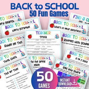 Back to School Games Bundle, Elementary School Games, First Day of School Icebreakers, First Day of School Activity, Middle School Games