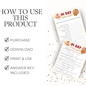 Pi Day Trivia Bundle,Printable Pi Day Games for Kids and Adults, Classroom Pi Day Activity, Pi Day Party Idea,Pi Day ideas for Math Teachers image 2