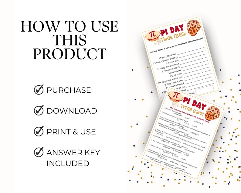 Pi Day Trivia Bundle,Printable Pi Day Games for Kids and Adults, Classroom Pi Day Activity, Pi Day Party Idea,Pi Day ideas for Math Teachers image 2