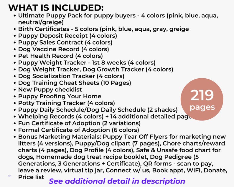 Editable Puppy Breeder Starter Kit Templates, Dog Training Handbook for Breeders, Puppy Breeder Forms, Canva Templates for dog businesses image 6