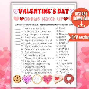 Valentine&#39;s Day Cookie Game, Galentine&#39;s Cookie Game, Valentine Party Game, Family Game, Holiday Party Printable Game, Instant Download