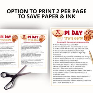 Pi Day Trivia Bundle,Printable Pi Day Games for Kids and Adults, Classroom Pi Day Activity, Pi Day Party Idea,Pi Day ideas for Math Teachers image 3
