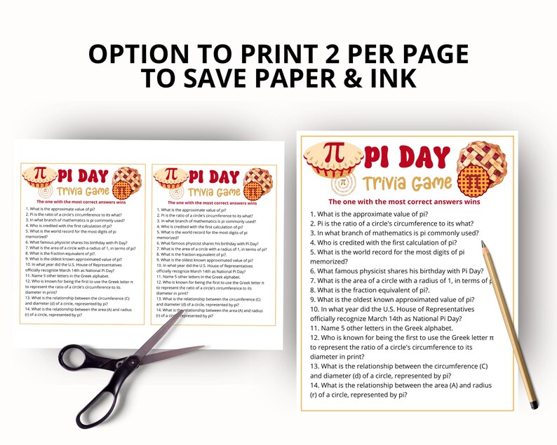 Pi Day Trivia Bundle,Printable Pi Day Games for Kids and Adults, Classroom Pi Day Activity, Pi Day Party Idea,Pi Day ideas for Math Teachers image 3