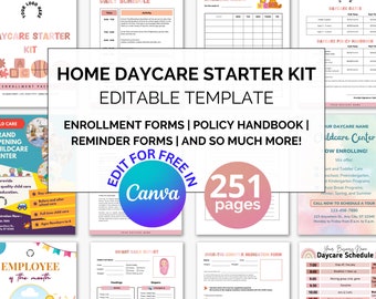 Daycare Starter Kit, Daycare Forms, Daycare Contract, Childcare Forms, Daycare Paperwork, Home Daycare Forms Complete Package, Preschool