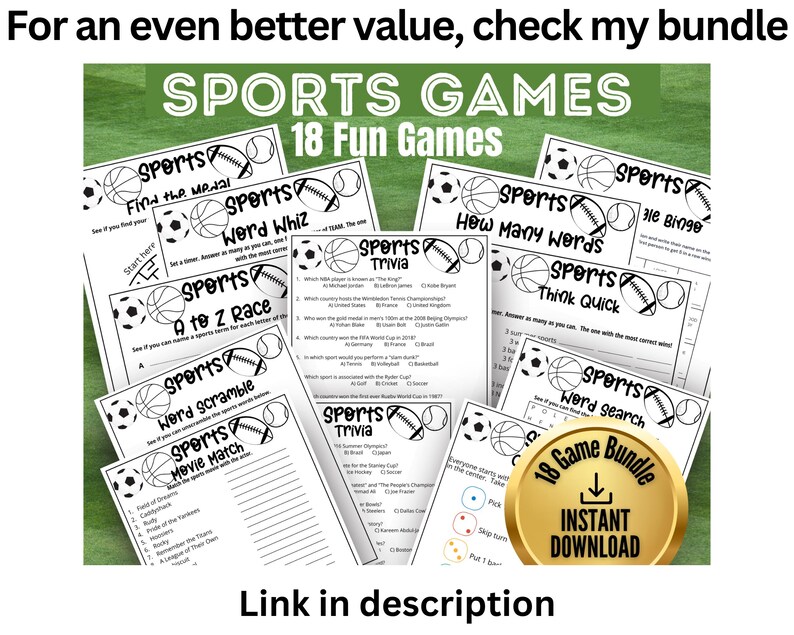 Basketball Trivia Game, Sports Team Trivia, Fall and Winter Sports