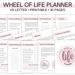 Wheel of Life Planner, Life Wheel, Digital Download, PDF