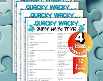 Super Weird Trivia Bundle, Crazy But True Pop Culture Game,Printable Game for Adults & Seniors,Family Game Night,Office Party Fun,Wacky Quiz