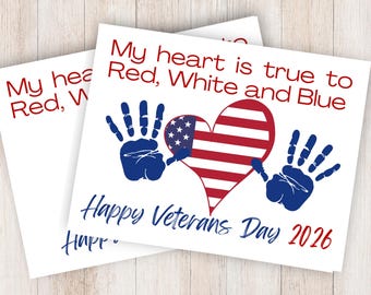 Veterans Day handprint, Veterans Day 2026, Handprint Art, Patriotic Activity, Handprint Craft Keepsake, Keepsake for teachers & Daycare