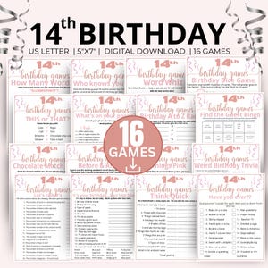 14th Birthday Party Games, Born in 2011 Game Bundle,Best Selling Fourteenth Birthday Games,Teen Activities for a 14-Year-Old Girl&#39;s Birthday