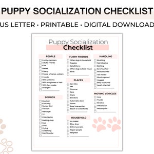 Puppy Socialization Checklist - Digital Download D001