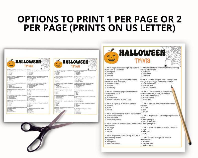 Halloween Games, Halloween Party Game Bundle, Classroom Halloween Activity, 60 Fun Printable Halloween Games for Adults, Teens and Kids image 3