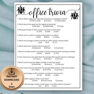 Office Trivia Team Building Games, Coworker Activity,Happy Hour Office Party,Teammate Workmate Office Worker, Holiday Quiz,Staff Comaraderie