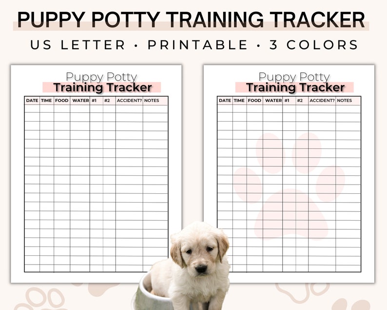 Puppy Potty Training Tracker Printable PDF Etsy