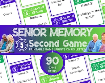Senior 5 Second Game, Dementia Activity for Seniors, Memory Games for aging adults & Senior Centers, Dementia Caregiver Resource,Brain Games