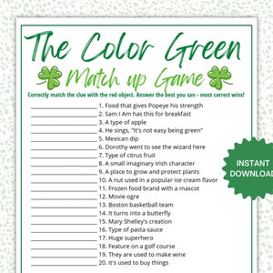 St Patricks Day Games, St Patricks Day Trivia Party Game, Adult Irish Trivia Game, Teen St Paddy&#39;s Day Printable Games, Instant Download