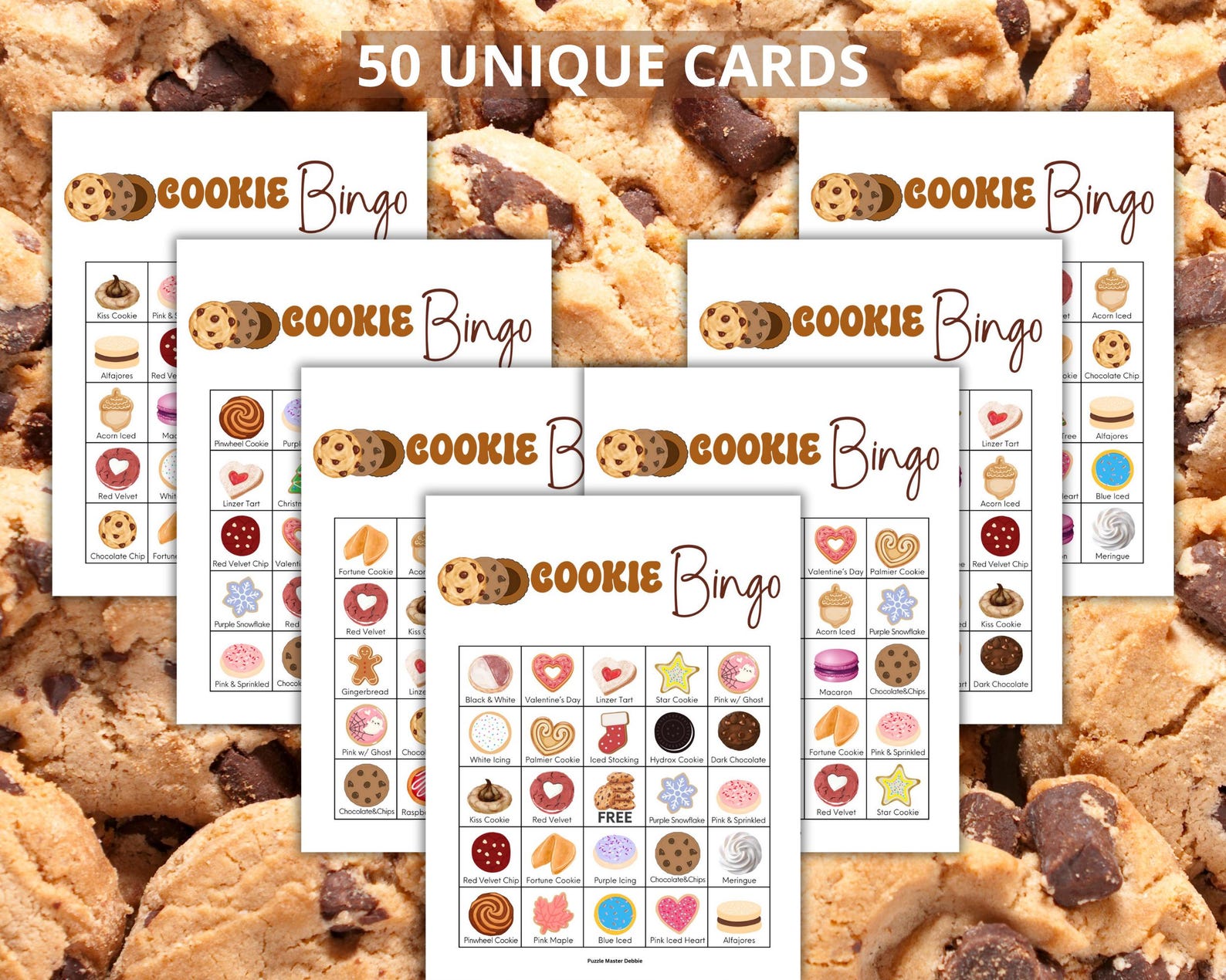 Cookie Raffle Cookie Bingo Game, Christmas Cookie Exchange Party Game, Cookie Baby ...