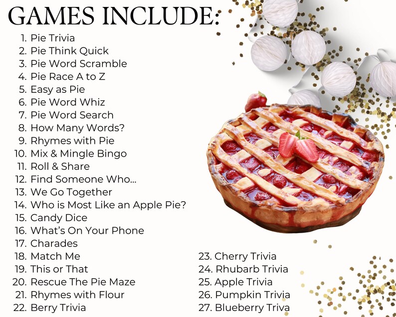 Pie Game Bundle, 27 Games, Christmas Games, Thanksgiving Games, Christmas Printable, Pie Contest, Holiday Party Game, Pie Night Party,Pi Day image 7