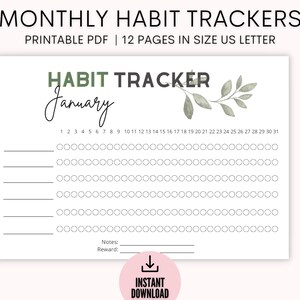 Monthly Habit Tracker Printable, Habit Tracker Template, Routine Tracker, 30 Day Habit Challenge, Instant Download