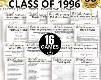 30th Reunion Party Games, Class of 1996 Game Bundle, 1996 Class Reunion Games, 30th Class reunion Games, High School Reunion,College Reunion