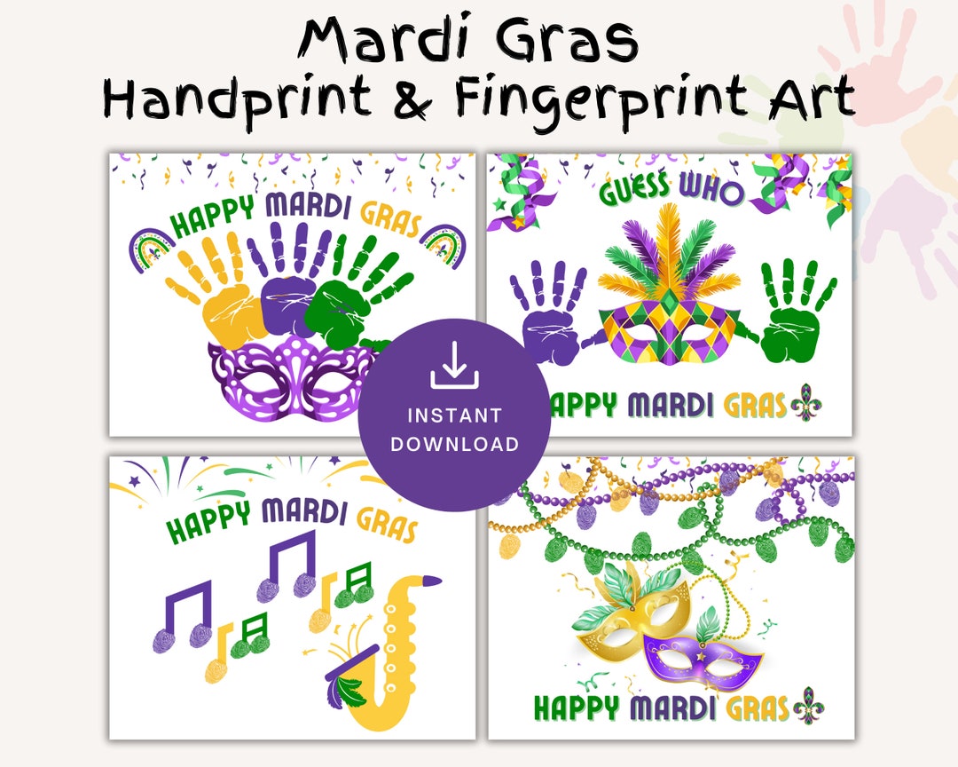 mardi gras handprint mask