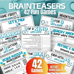 Pacchetto di giochi rompicapo e quiz, giochi di parole, quiz insoliti, rebus, giochi per adolescenti, adulti e anziani, quiz di memoria e pensiero rapido