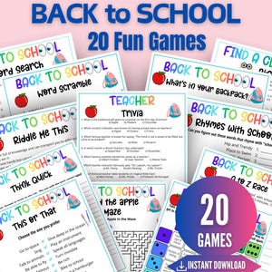 Back to School Games Bundle, Elementary School Games, First Day of School Icebreakers, First Day of School Activity, Middle School Games