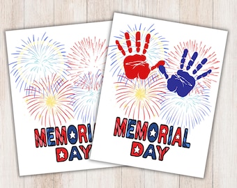 Memorial Day handprint, Fireworks Handprint Art, Patriotic Activity, Handprint Craft Keepsake, Printable PDF for teachers and Daycare
