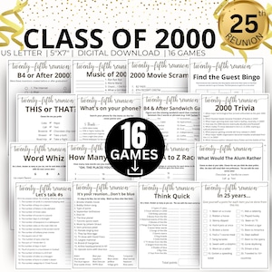 25. Wiedersehens-Partyspiele, Klasse von 2000-Spielepaket, 2000-Klassen-Wiedersehensspiele, 25