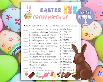 Easter Candy Game, Candy Match Game, Easter Bunny Party Game, Family Game, Easter Egg Party Printable Game,Instant Download