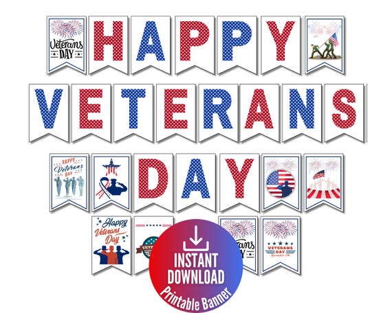 Thank You Veterans Banner – Sparkling Patriotic Glitter Banner For Memorial Day, Veterans Day & Labor Day Party Decor - View #8