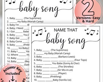 Name That Baby Song for Baby Shower,Printable Music Game for Gender Reveal,Mommy to be game,Baby Sprinkle Activity,Newborn Mom Baby Fun Quiz